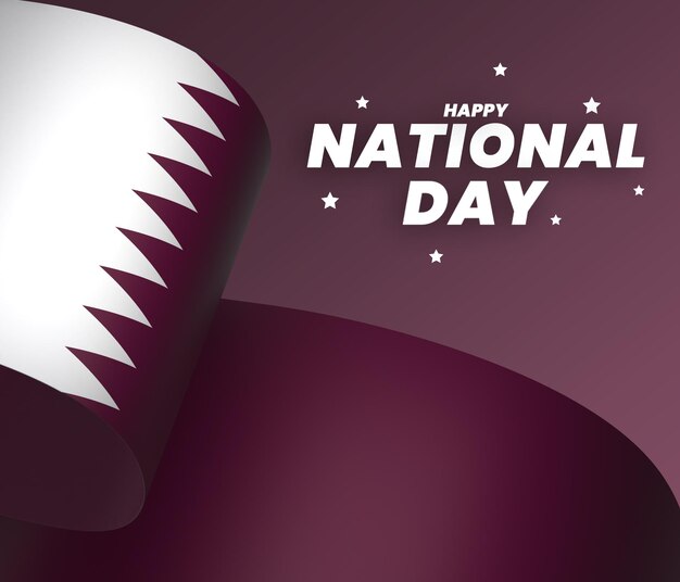 PSD conception d'élément de drapeau du qatar ruban de bannière de la fête de l'indépendance nationale psd