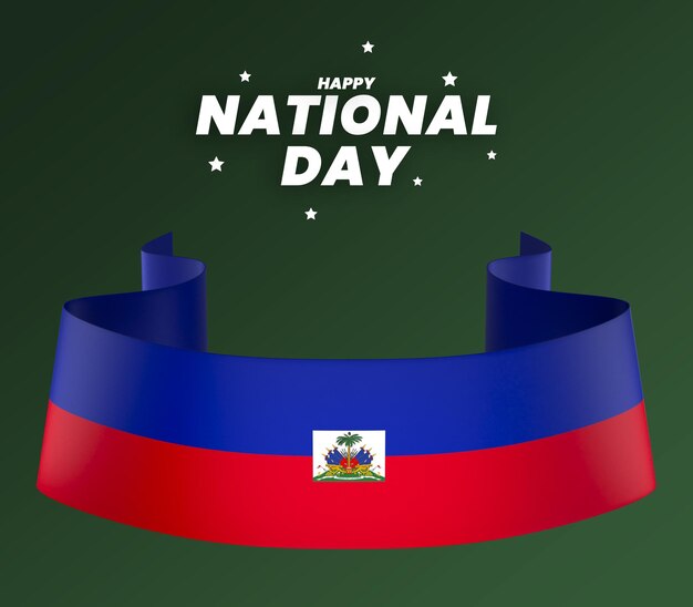 PSD conception d'élément de drapeau d'haïti ruban de bannière de la fête de l'indépendance nationale psd