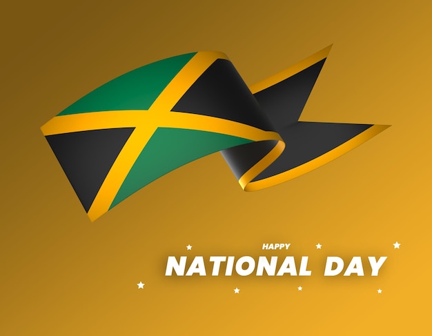 PSD conception d'élément de drapeau de la jamaïque ruban de bannière de la fête de l'indépendance nationale psd