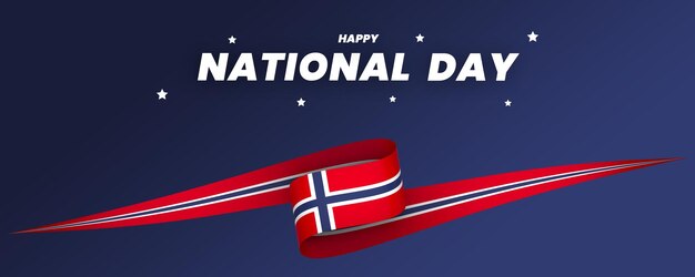 PSD conception d'élément de drapeau de la norvège ruban de bannière de la fête de l'indépendance nationale psd