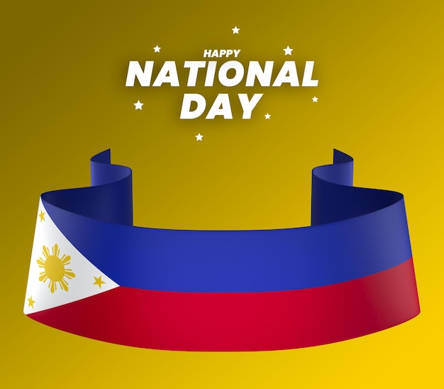 PSD conception d'élément de drapeau des philippines ruban de bannière de la fête de l'indépendance nationale psd