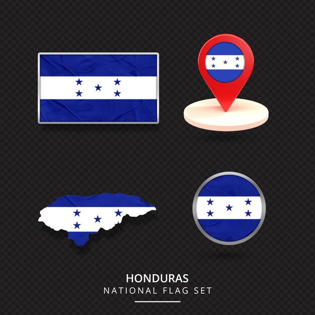 PSD conception d'élément d'emplacement de carte de drapeau national du honduras