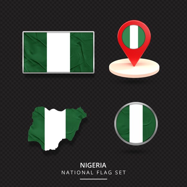 Conception D'élément D'emplacement De Carte De Drapeau National Du Nigeria