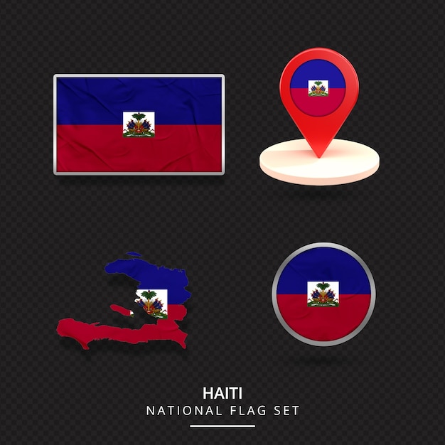 Conception d'élément d'emplacement de carte de drapeau national d'Haïti