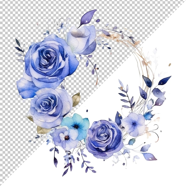 PSD conception de fleurs à l'aquarelle et décoration de mariage