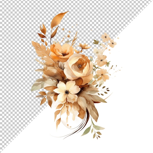 PSD conception de fleurs florales aquarelle