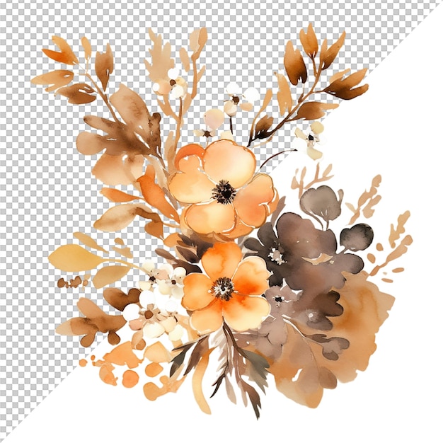 PSD conception de fleurs florales aquarelle