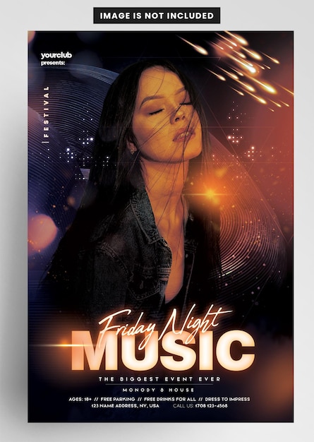 PSD conception de flyer de fête deep vibe