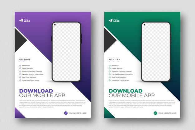 Conception De Flyer Ou Modèle De Couverture De Brochure Pour Application Mobile