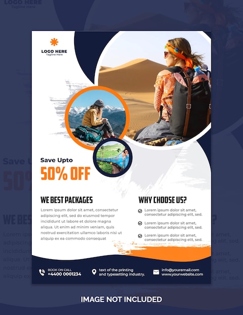 Conception de flyer de vente de voyage