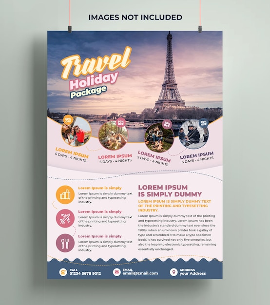 PSD conception de flyers commerciaux psd et brochure pour agence de voyages