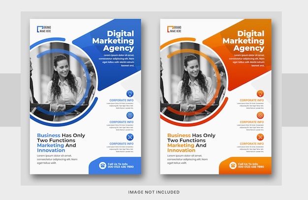 Conception de flyers d'entreprise pour agence de marketing numérique
