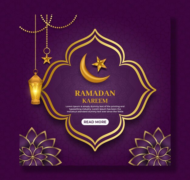 Conception De Fond De Bannière De Médias Sociaux Religieux Festival Islamique Traditionnel Ramadan Kareem