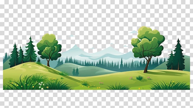 PSD conception de fond de paysage png sur fond transparent