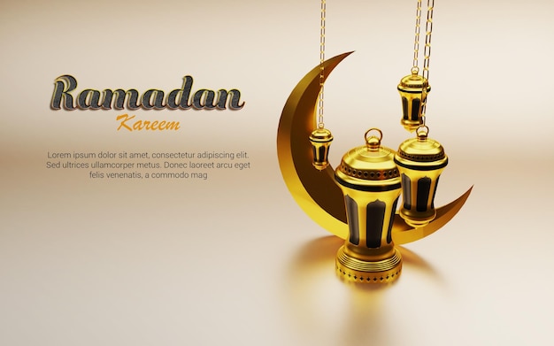 Conception de fond spécial Ramadan rendu 3D