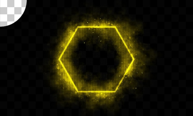 Conception de fond transparent effet lumière évasée jaune hexagone