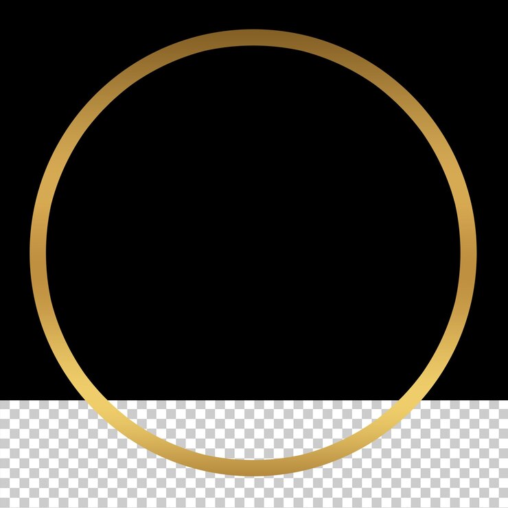 PSD conception en forme de ligne de cercle doré de luxe en forme de png transparente en forme ovale en forme d'or en modèle bouton en or
