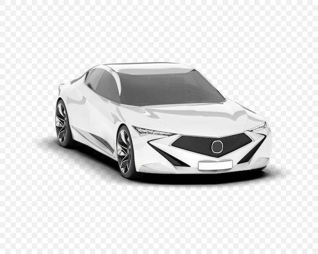 Conception futuriste de voiture de sport blanche
