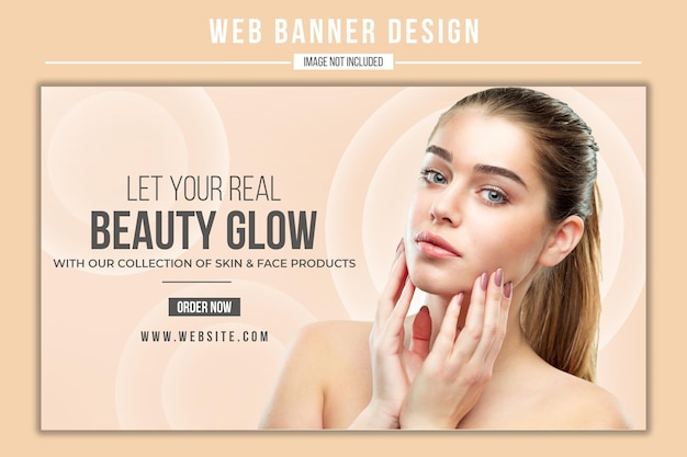 PSD conception de grande bannière web pour salon de beauté pour soins de la peau pour femmes