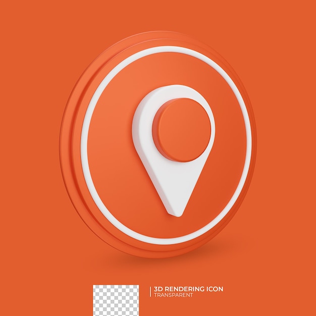 Conception d'icône orange 3d emplacement