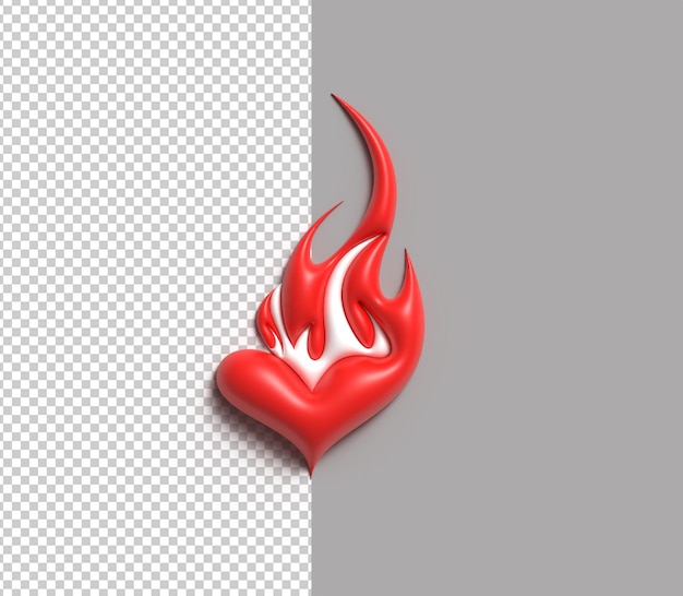 PSD conception d'illustration 3d de coeur saint valentin.