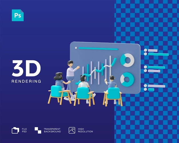 PSD conception d'illustration de bureau de discours de réunion d'affaires