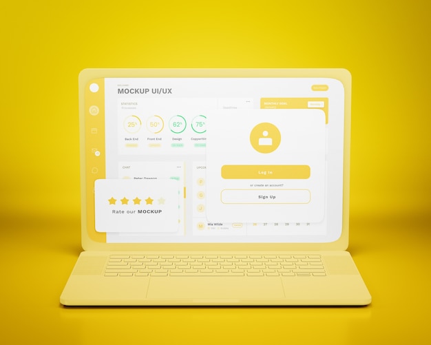 Conception d'interface ui et ux pour ordinateur portable