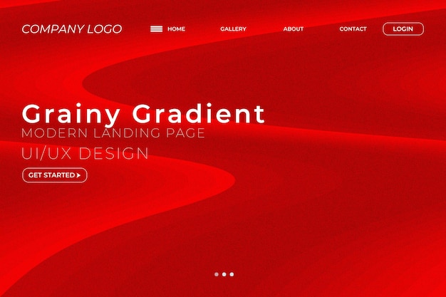Conception de l'interface utilisateur de la page d'atterrissage moderne avec gradient granuleux