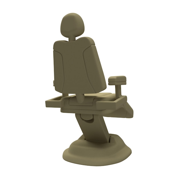 Conception intérieure de concept de chaise de patient de mal de dents. Fauteuil pour patient. siège vu de l'arrière-droit.