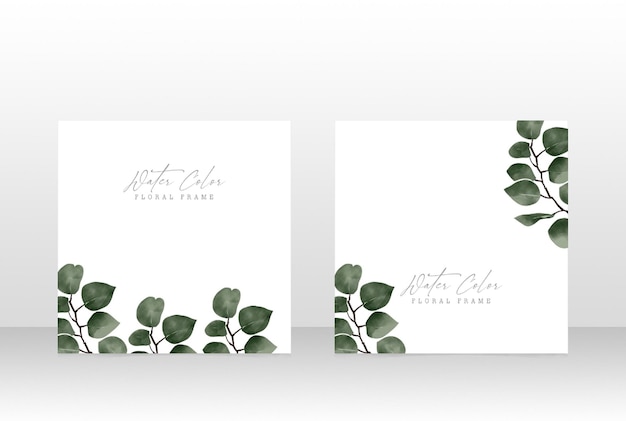 PSD conception d'invitations de mariage et de fête florales à l'aquarelle