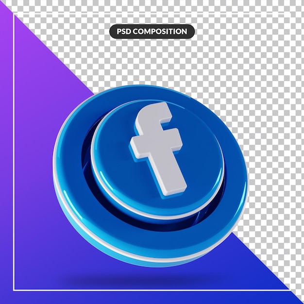 Conception Isolée De Logo Facebook Brillant 3d