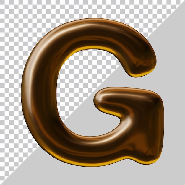 PSD conception de la lettre g de l'alphabet en rendu 3d