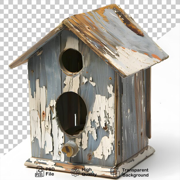 PSD conception de maison d'oiseau en bois sur fond transparent avec fichier png