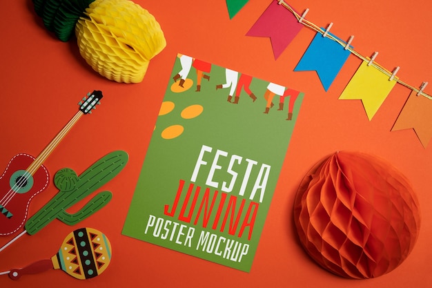 PSD conception de maquette d'affiche festa junina