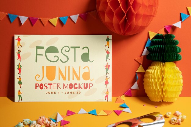 PSD conception de maquette d'affiche festa junina