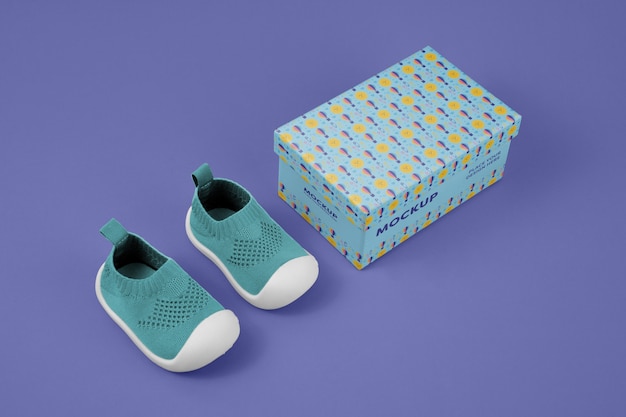 PSD conception de maquette de boîte à chaussures en carton