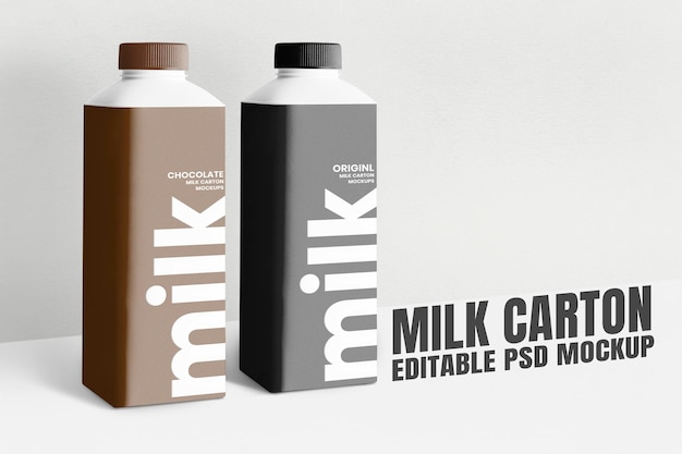 PSD conception de maquette de bouteille de lait isolée