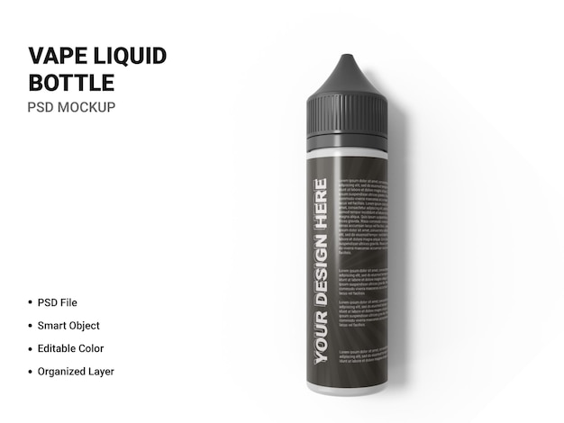 PSD conception de maquette de bouteille de liquide vape isolée