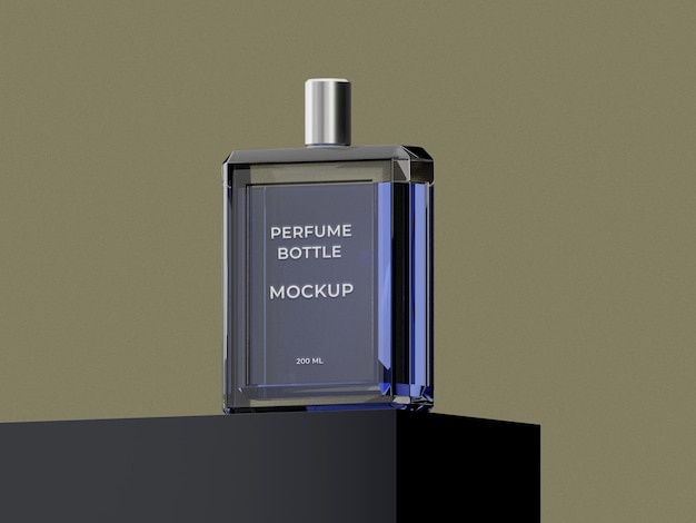 Conception De Maquette De Bouteille De Parfum En Verre Noir De Haute Qualité