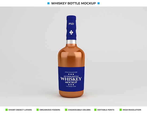 Conception De Maquette De Bouteille De Whisky Dans Le Concept De Boisson