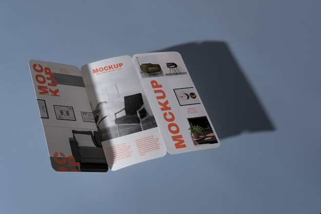 PSD conception de maquette de brochure et de magazine avec des ombres