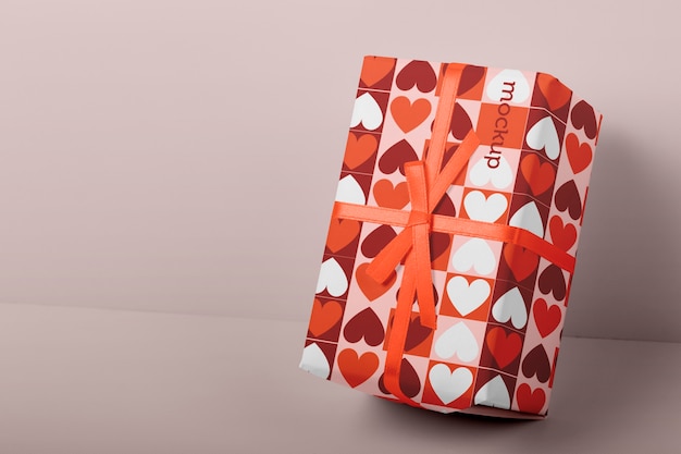 PSD conception de maquette de cadeau de bonne saint-valentin