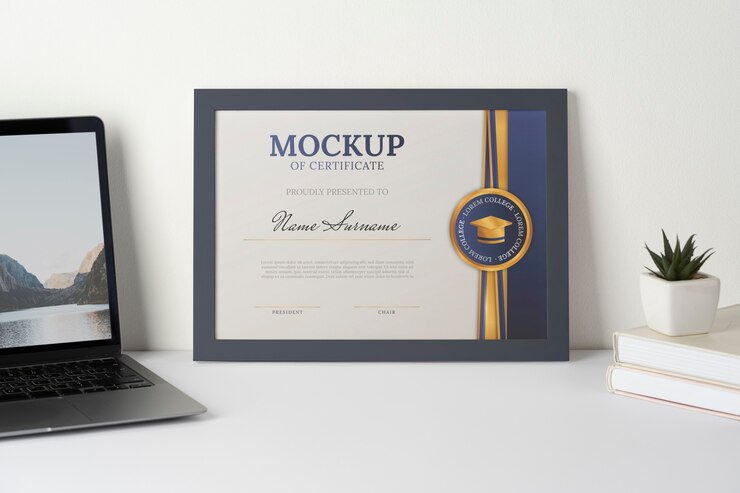 PSD conception d'une maquette de cadre de diplôme