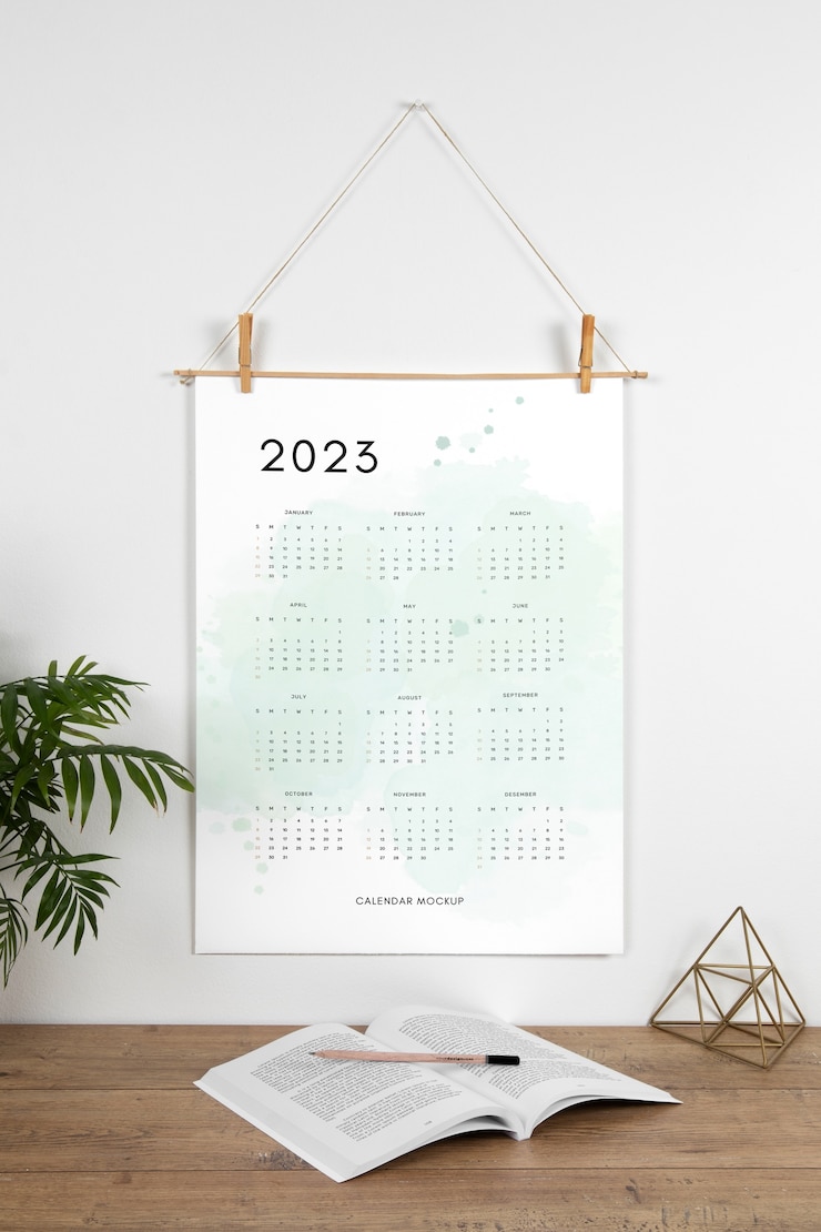 PSD conception de maquette de calendrier mural