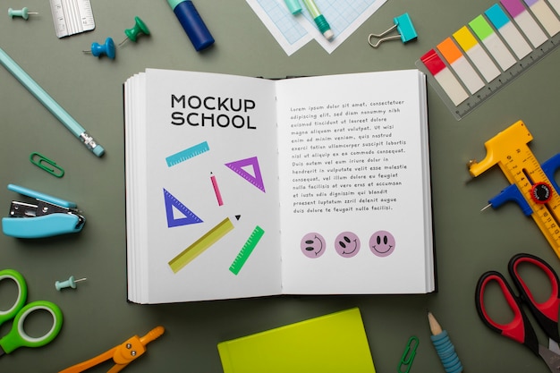 Conception de maquette de collage et d'articles scolaires