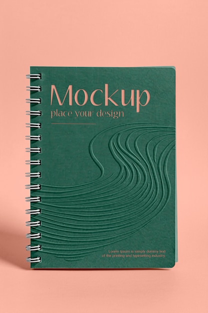Conception de la maquette du bloc-notes en vue supérieure