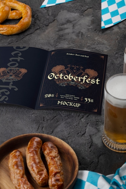 PSD la conception d'une maquette du menu de l'oktoberfest