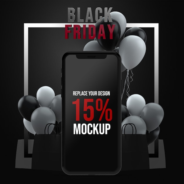 PSD conception de maquette du vendredi noir pour smartphone