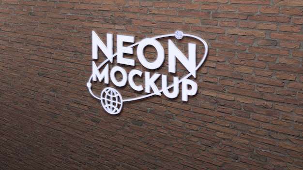 PSD conception de maquette d'effet de logo néon