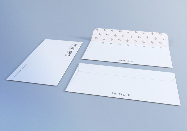 PSD conception de maquette d'enveloppe blanche pour la présentation